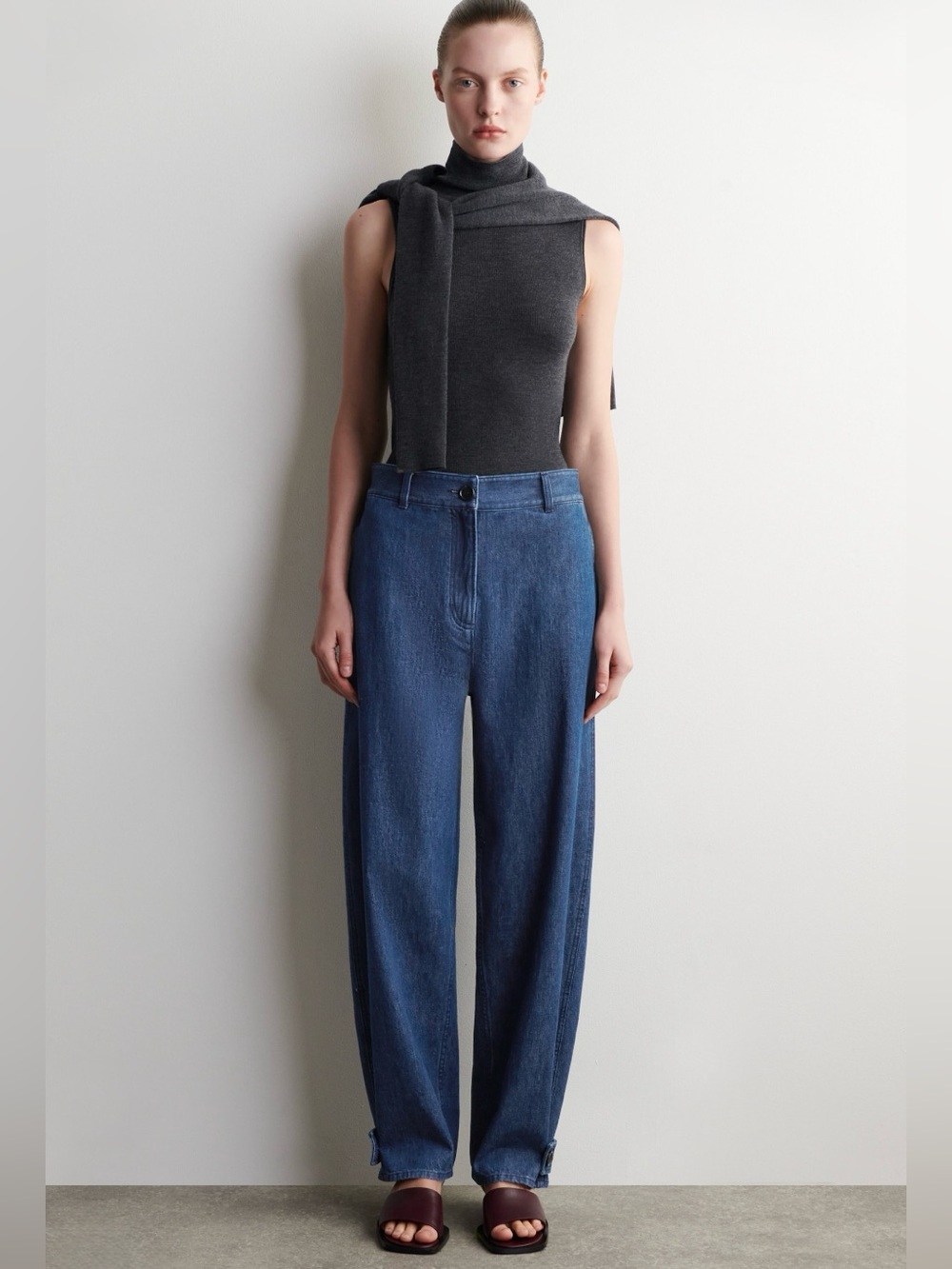 COS tulip barrel trouser denim cuffed jeans